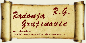 Radonja Grujinović vizit kartica